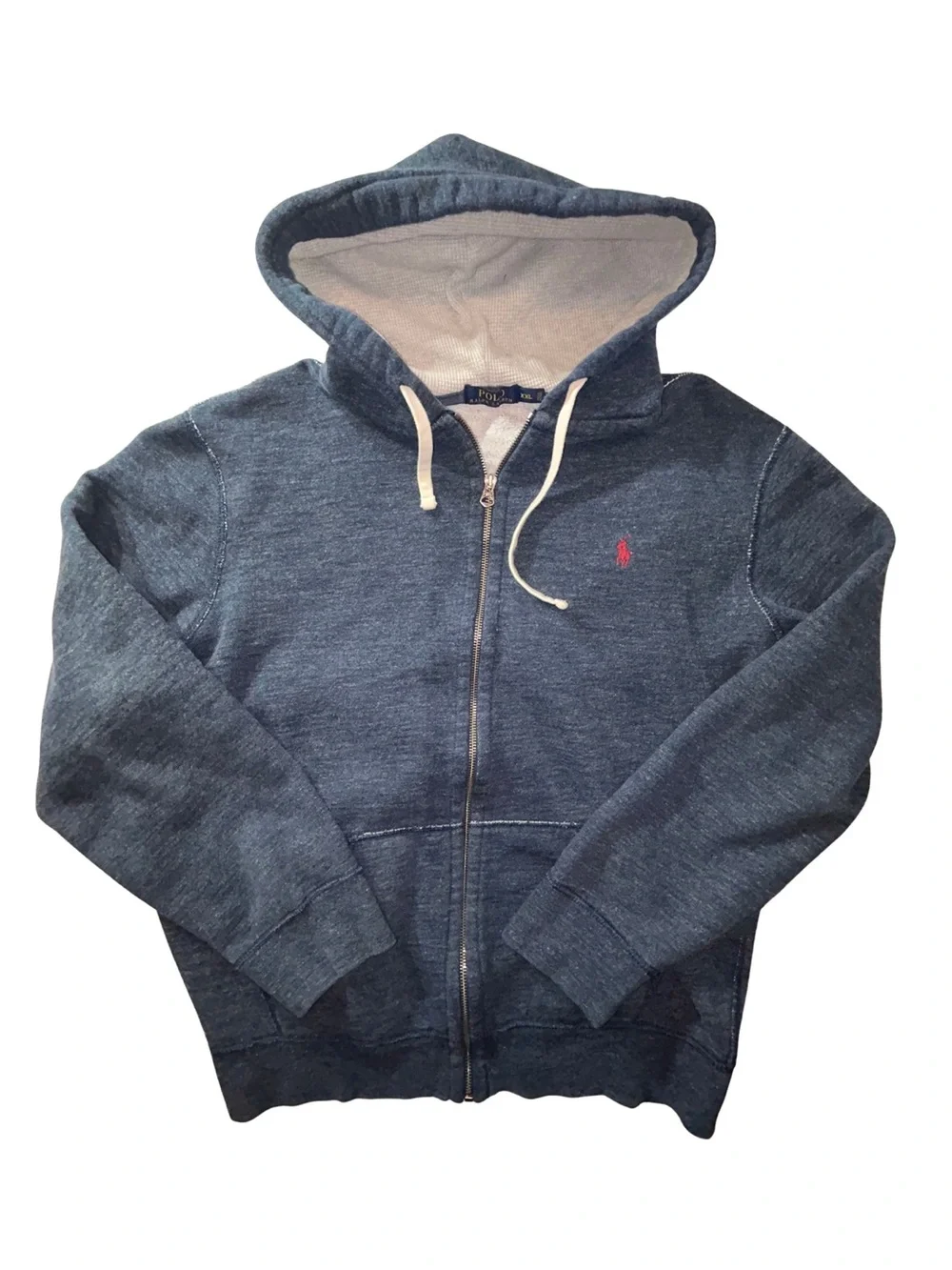 Polo Ralph Lauren Men’s XXL Blue Full Zip Hoodie Waffle Lined Hood